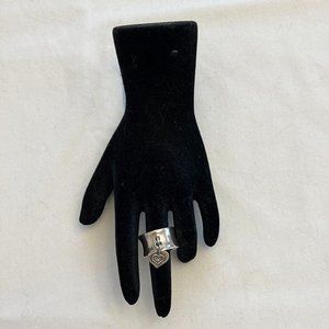 Silpada retired sterling silver heart cuff ring, size 9